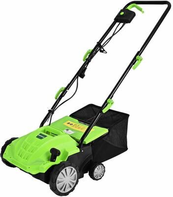 Costway 13 Inch 12 Amp Electric Scarifier with Collection Bag and Removable Blades-Green
