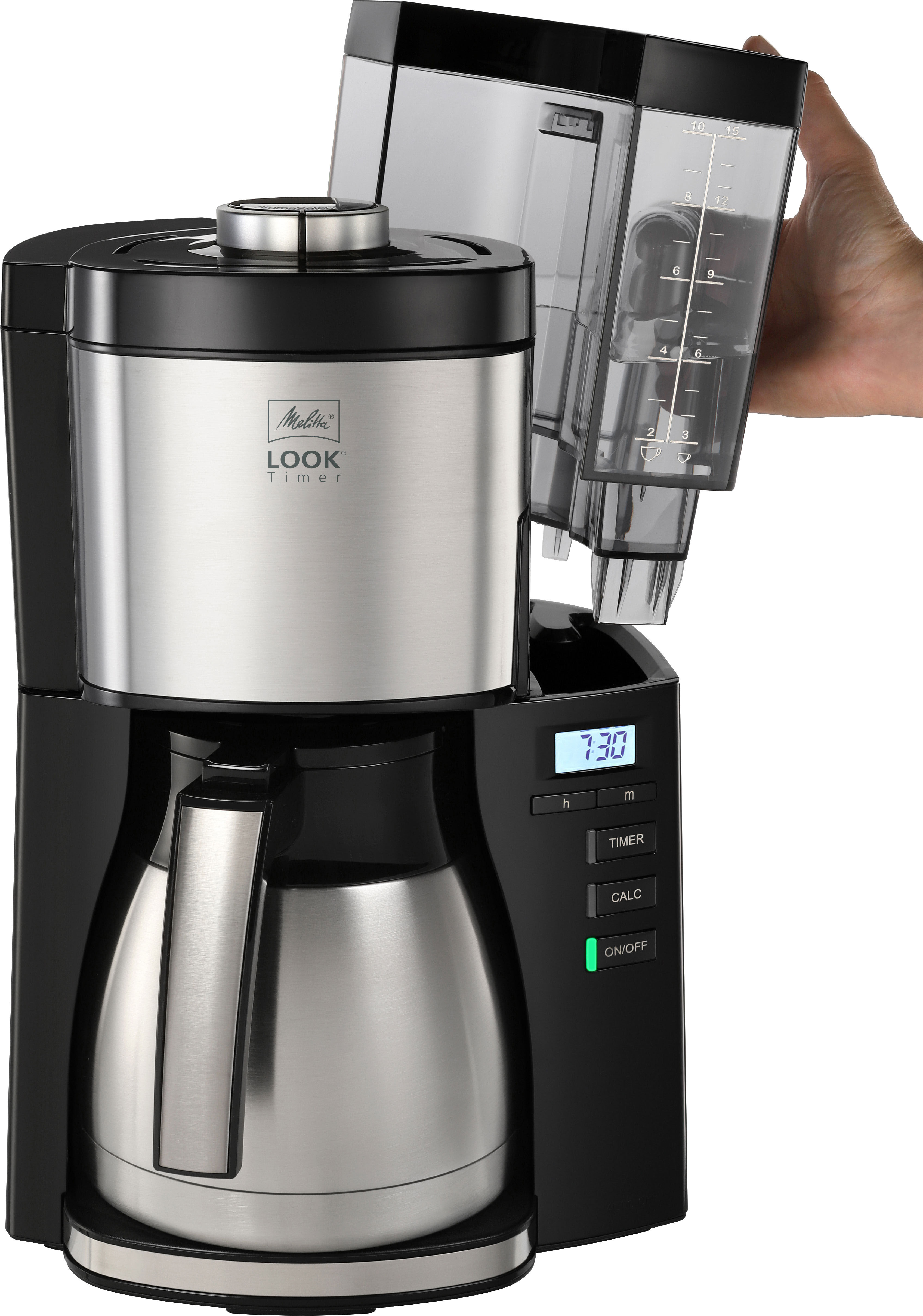 Melitta Filterkaffeemaschine "LOOK Therm Timer 1025-18 schwarz", schwarz, 1,25 l, 10, Kaffeemaschinen, Filterkaffeemaschine