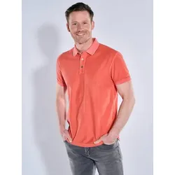 engbers Herren Polo-Shirt strukturiert Rot regular gemustert Knopfleiste - 4XL