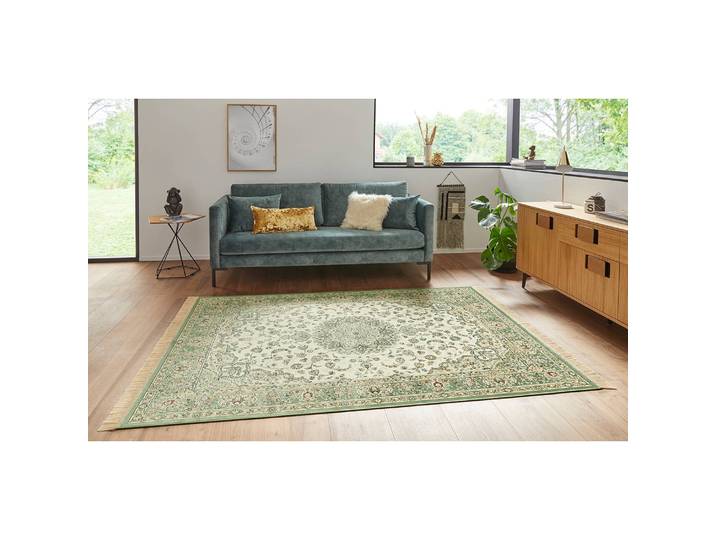 Kurzflorteppich Antik Nain Multicolor/Grün 160 x 230cm Webstoff
