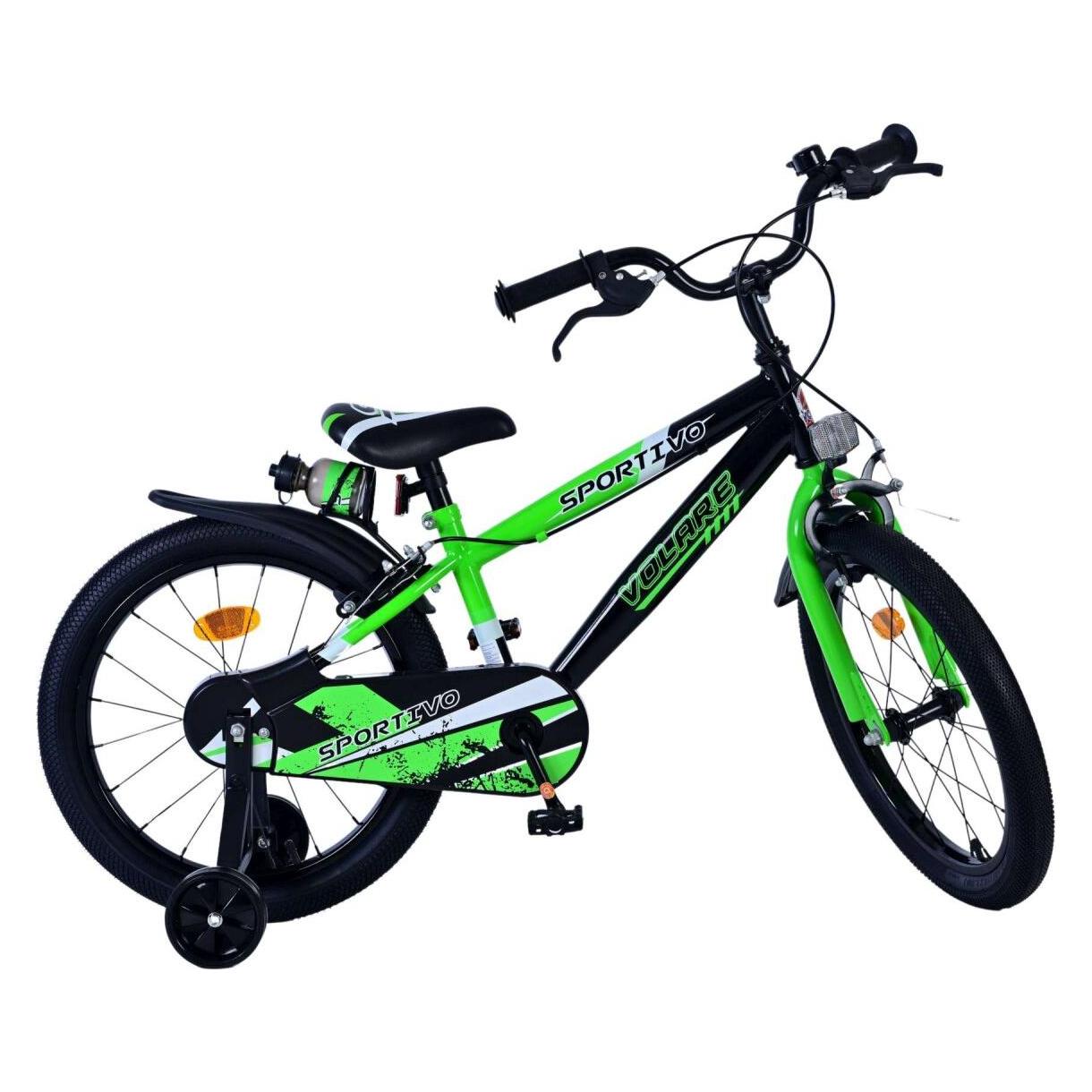 Volare Sportivo Kinderfahrrad - Jungen - 18 Zoll - Grün Schwarz - Zweihandbremsen (18") (60025828)