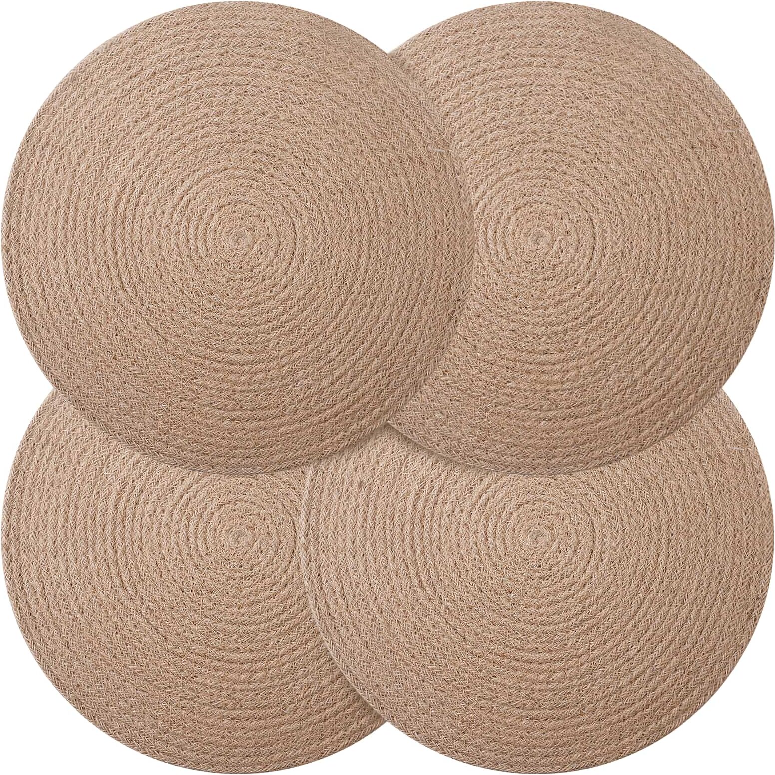 vidaXL Placemets en jute 4 pc Naturel 100 % jute Tossa