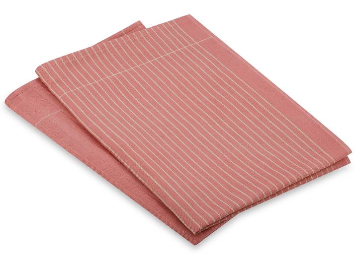 Geschirrtuch ROSS Geschirrtücher 2er-Set 927 2x HL + Banderole , rosa (rosenholz, natur), B:18cm H:3cm L:27cm T:3cm, 50% Baumwolle, 50% Leinen, Geschirrtücher, Geschirrtuch, Zwirn- Halbleinen