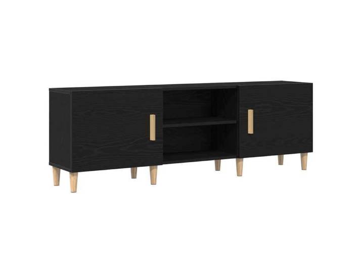 Remise Meuble de télévision - Noir - Meuble TV classique - 150x30x50cm - Chêne noir - Bois d'ingénierie_dpw49x