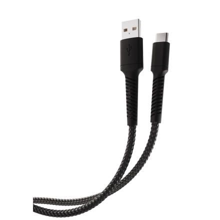 Vivanco Stecker Rundkabel USB C auf USB A bis 60 W 0,5 m 63638 (Schwarz)