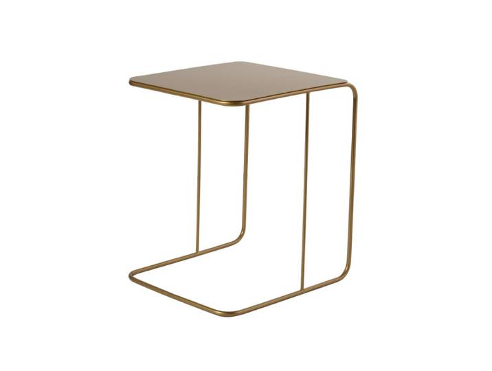 Bout de canapé avec plateau en métal h46 cm - doré