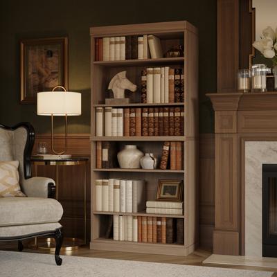 "Palace Imports Premium Solid European Oak Tall Open Modular 6-Shelf Bookcase, 32"" W x 71.5"" H"