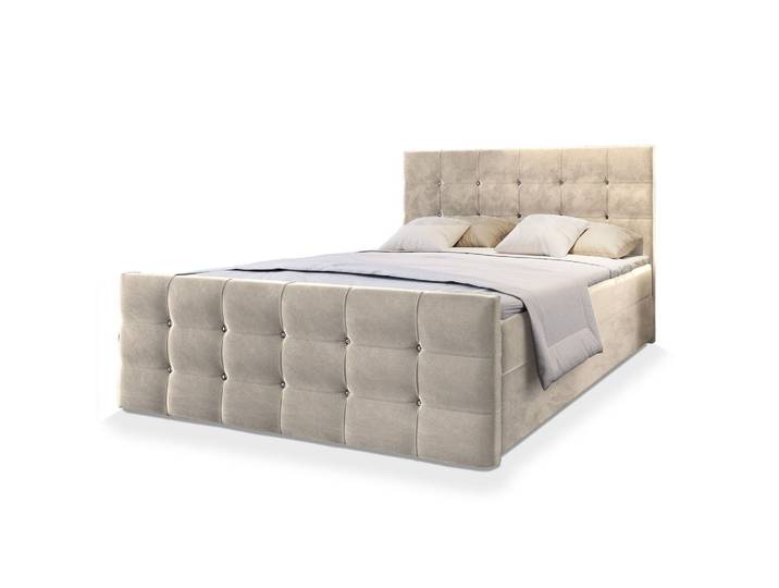 BOXBETT SLAT 180x200 cm mit Matratze und Topper - Beige