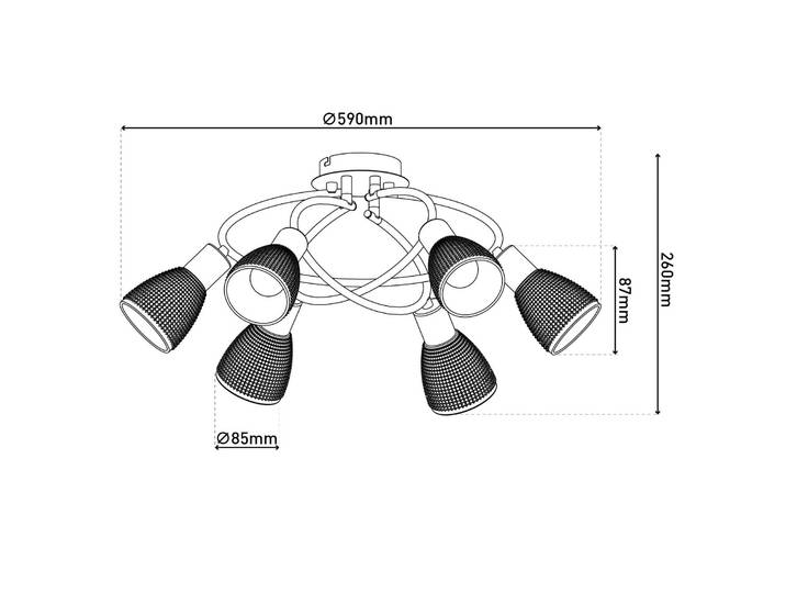 Plafondlamp Lindita, alu / grijs / zink, Woon-/ Eetkamer, Glas, plafondlamp