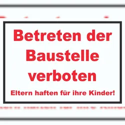 HB-Druck Betreten der Baustelle Schild rot-weiß-schwarz A3 (297x420mm)