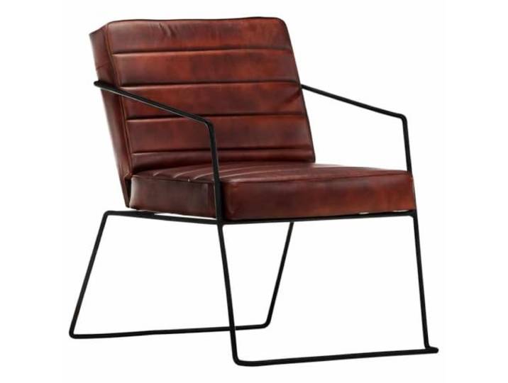Echtem Leder Sessel Dunkelbraun, Stahlkonstruktion Leder, dunkelbraun, Armlehnen, pulverbeschichteter Stahl, Industrial Design