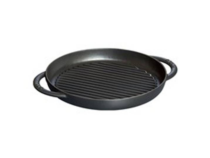 Staub Grillpfanne Staub Grill Pans Pure Grill, 23 cm rund Gusseisen Schwarz, (1-tlg)