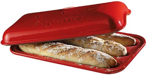 Emile Henry Burgundy 39.5 x 23cm Baguette Baker