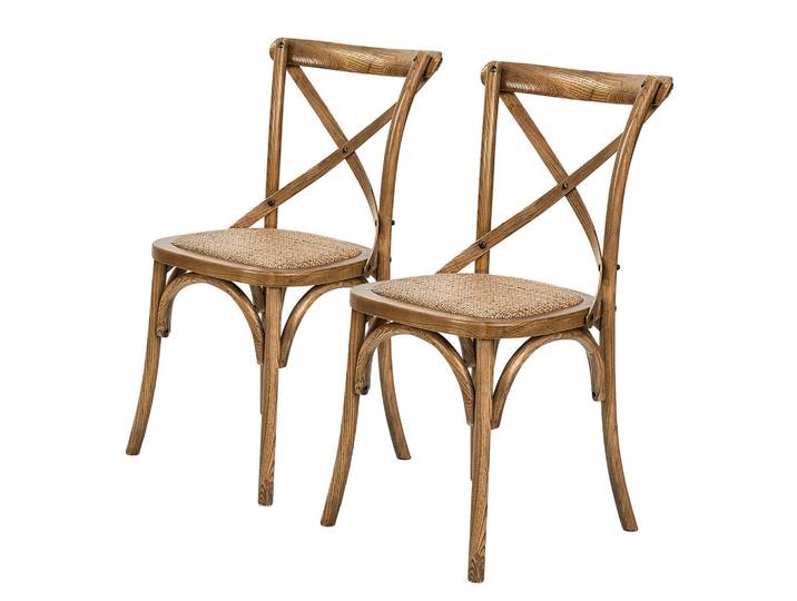 Butlers Stuhl (2er Set) Cross Country, Braun, Naturmaterialen, 42x87x46 cm, Esszimmer, Stühle