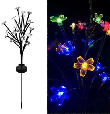 Uplift Essentials Solar Cherry Blossom Ground Landscape Light multicolor