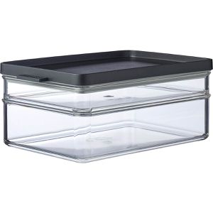 Mepal Aufschnittbox Omnia Kühlschrankdose Duo, aus Kunststoff, 0,5 & 1,2 Liter, 2-lagig, transparent / schwarz, luftdicht