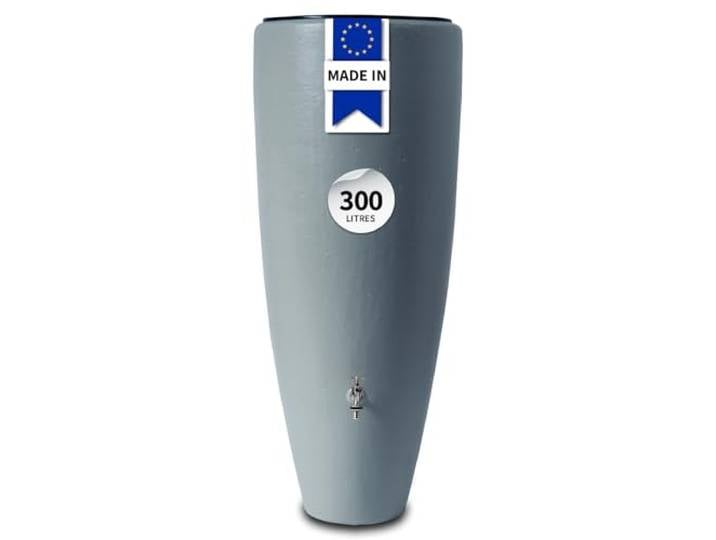GARANTIA Recuperateur d Eau de Pluie 300L Gris 2en1 Cuve décorative avec bac à Plantes intégré\, Réservoir Robuste de récupération d Eau\, pour Jardin et terrasse