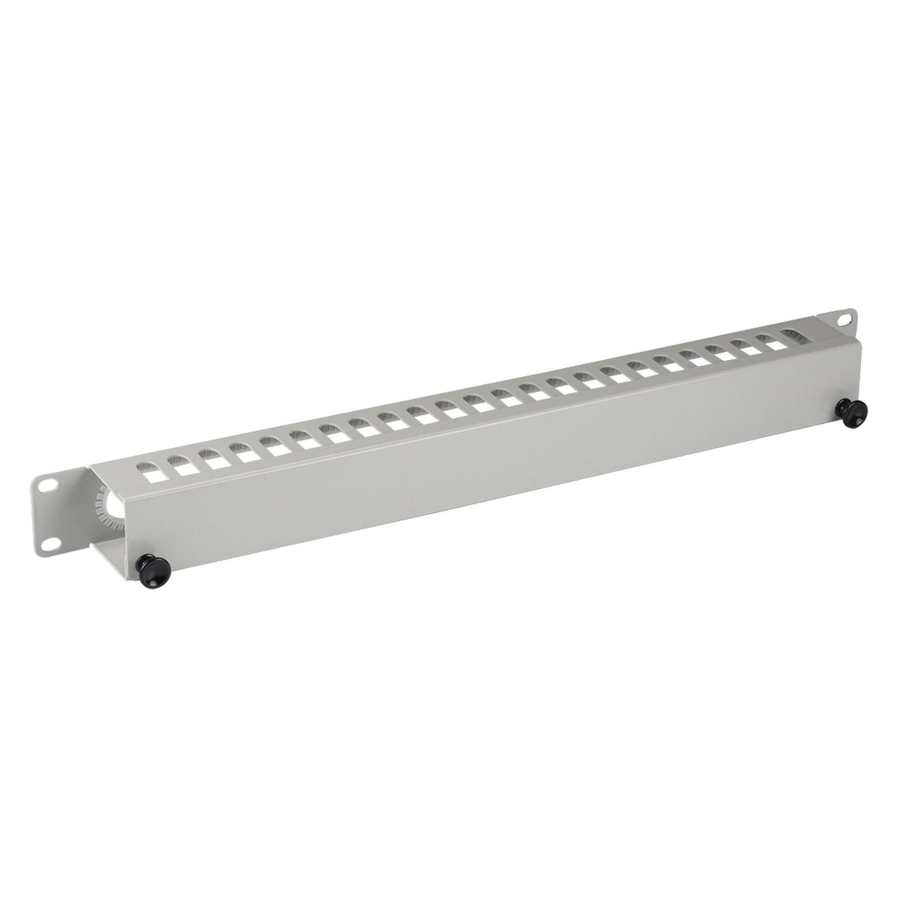 EFB Elektronik 19" 1HE Kabelführungspanel mit Abdeckung, RAL7035 Mit frontseitiger Abdeckung mit SchnellverschlussZ (699999N.1)