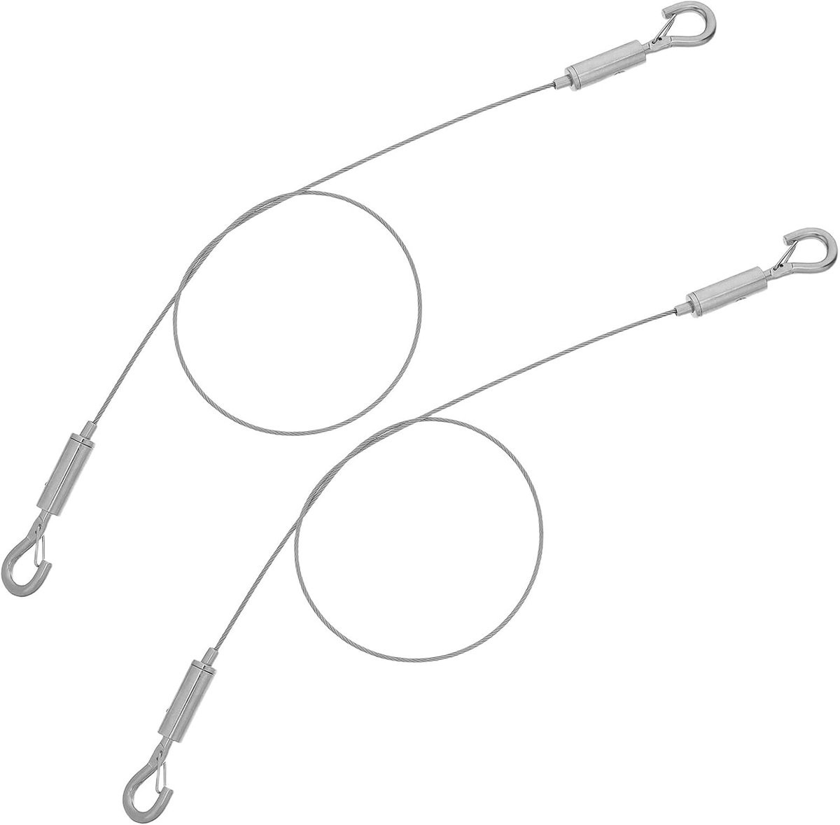 Set van 2 zilveren ophangsets van roestvrij staal voor decoratie