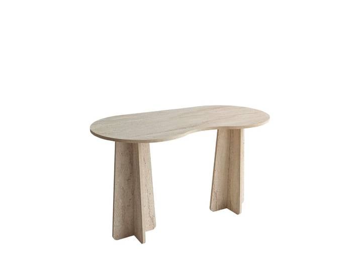 Bureau effet travertin l120cm - beige
