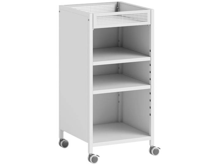 Homcom Bücherregal Metall Kunststoff Weiß, 34x69.5x35 cm, Waschküche, Mehrzweckschrank