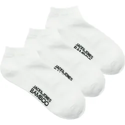 Freizeitsocken JACK & JONES "JACBASIC BAMBOO SHORT SOCK 3 PACK NOOS", Herren, weiß, Materialmix, unifarben, Socken, mit hochwertiger Materialzusammensetzung
