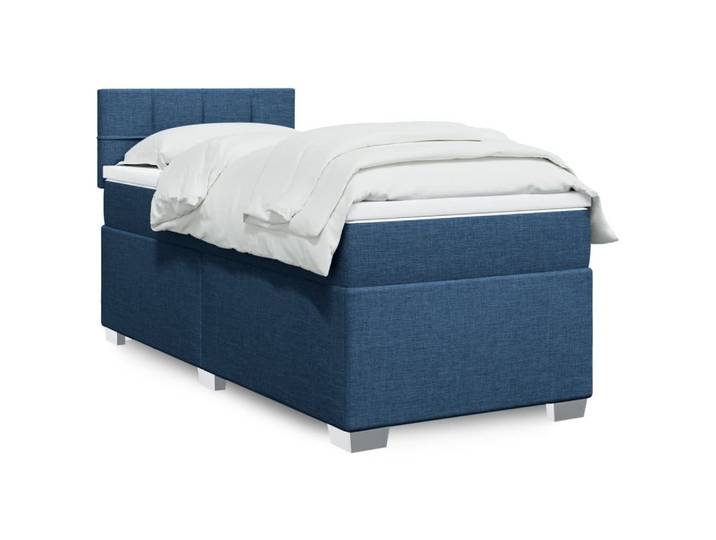 vidaXL Boxspringbett, Boxspringbett mit Matratze Blau 80x200 cm Stoff
