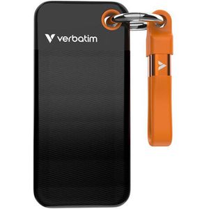 Verbatim Festplatte Pocket SSD 32197, 1,8 Zoll, extern, USB-C 3.2, schwarz/orange, 2 TB