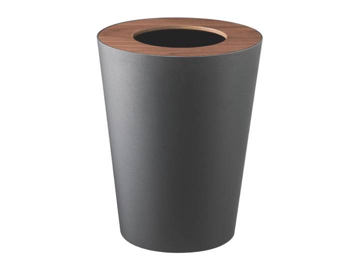 Poubelle ronde en métal l23 cm - noir