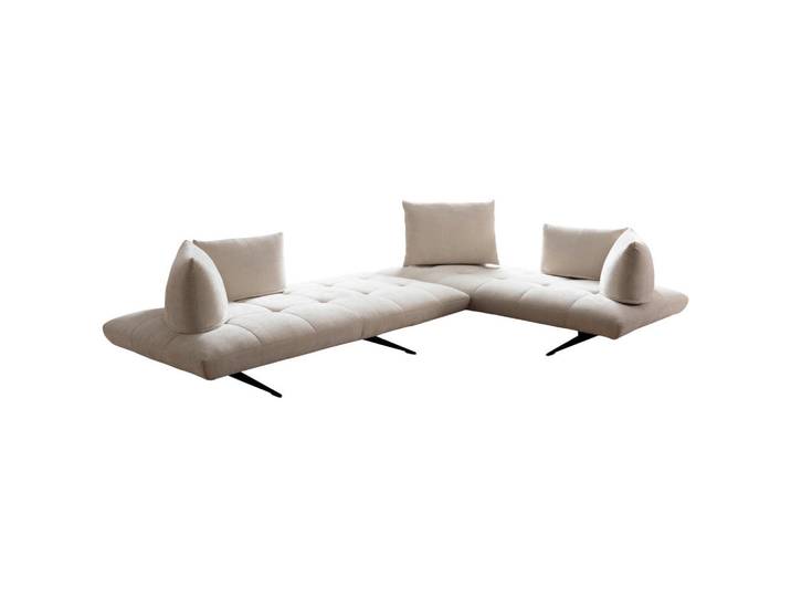 Moderano Ecksofa, Creme, Metall, Füllung: Schaumstoffflocken,Sand, einzeln stellbar, L-Form, 345x230 cm, DGM-Klimapakt, Dgm, RAL Testat, Fussart wählbar, Typenauswahl, Lederauswahl, Stoffauswahl, Sitzqualitäten, Hocker erhältlich, individuell planbar, Wohnzimmer, Sofas & Couches, Wohnlandschaften, Ecksofas