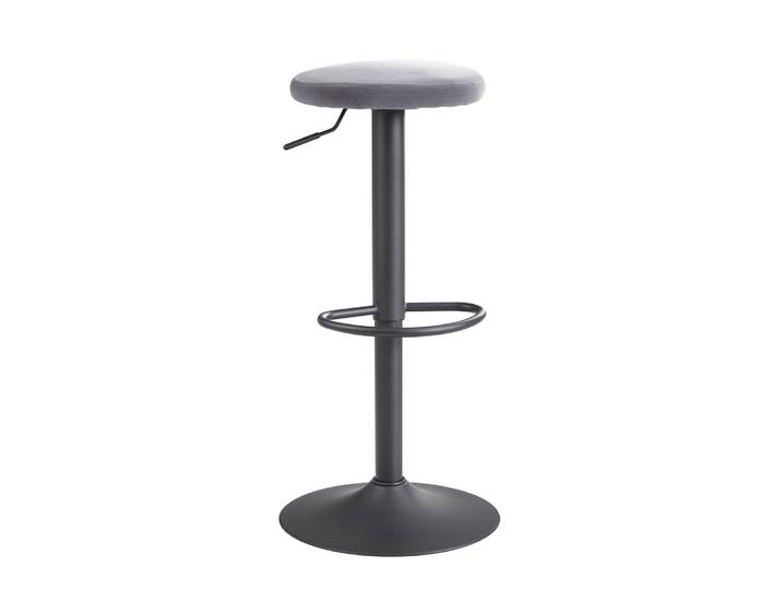 Tabouret de bar réglable en hauteur en velours, noir