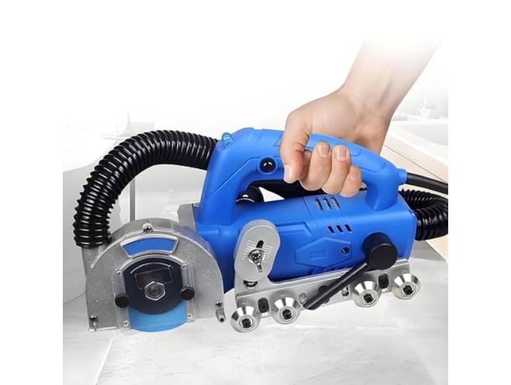 GJBMXSM Fugenfräse 1200W Profi, Elektrischer Fugenschneider Fugenreiniger 5-Messer und Tiefenverstellung zum Entfernen Alter Fugen 1.2Cleaningblades