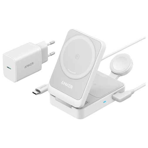 Anker MagGo 3-In-1 Foldable Kabelloses Ladegerät 15W Weiß
