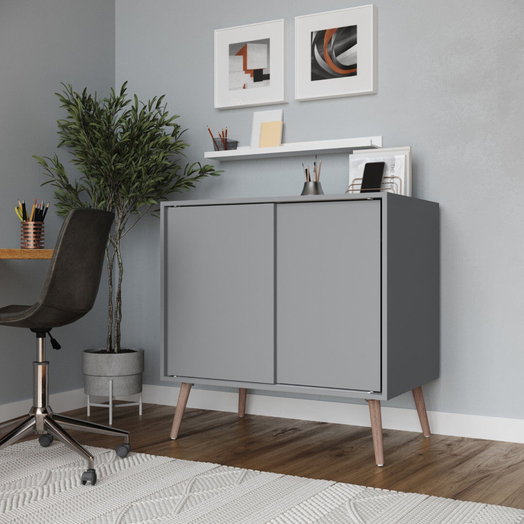 Norden Home Rectangle Accent Cabinet Grey/Beech 80cm H X 80cm W X 51.5cm D