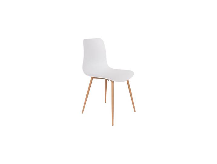 Chaise en polypropylène blanc, coque enveloppante, motif écailles