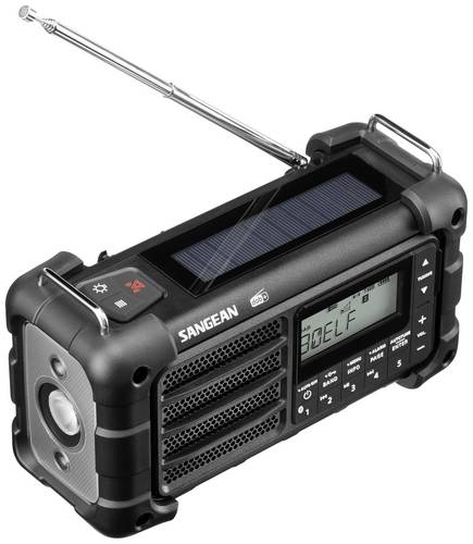 Sangean MMR-99 DAB+ Black Outdoorradio DAB+, DAB, UKW Notfallradio, Bluetooth Solarpanel, spritzwassergeschützt, staubdicht Schwarz