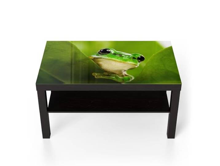 DEQORI Glastisch schwarz groß 90x50 cm Motiv Grüner Lauschposten ausgefallener Beistelltisch aus Glas Hochglanz Couchtisch fürs Wohnzimmer moderner Couch Tisch mit Design