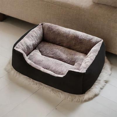 Happy Pet Pantry Luxury Cat Bed Plush Pet Products & Basket House Beds For Kittens & Small Dogs black l