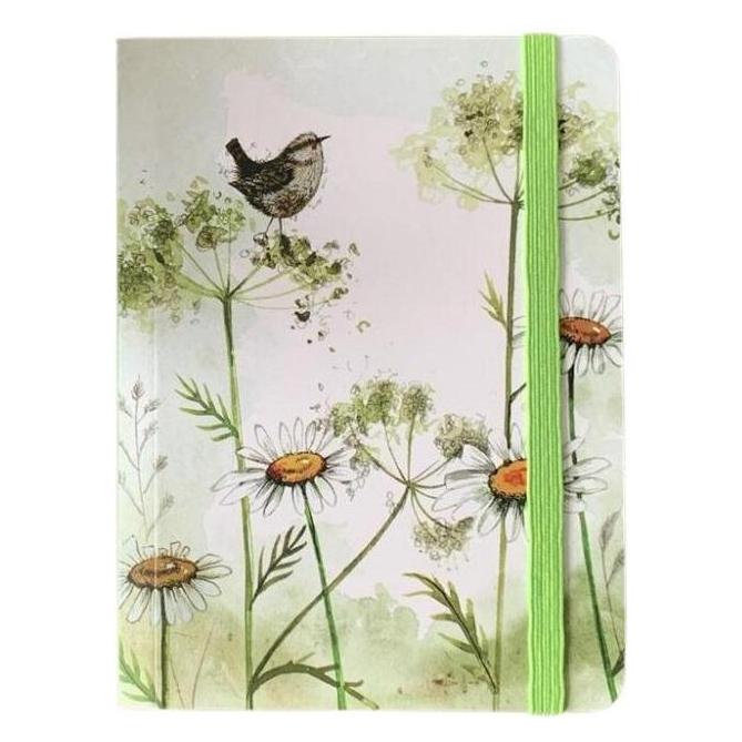 Alex Clark Art Notizbuch mit Radiergummi A6 SCN31 Zaunkönig und Gänseblümchen (A6, Liniert) (58220079)