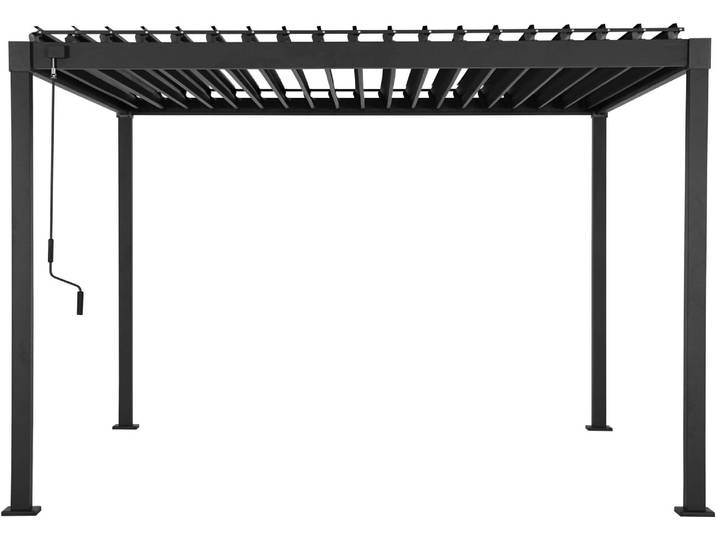 MIRADOR Pergola 80 Solid 3x4 m Stahl Anthrazit verstellbares Lamellendach
