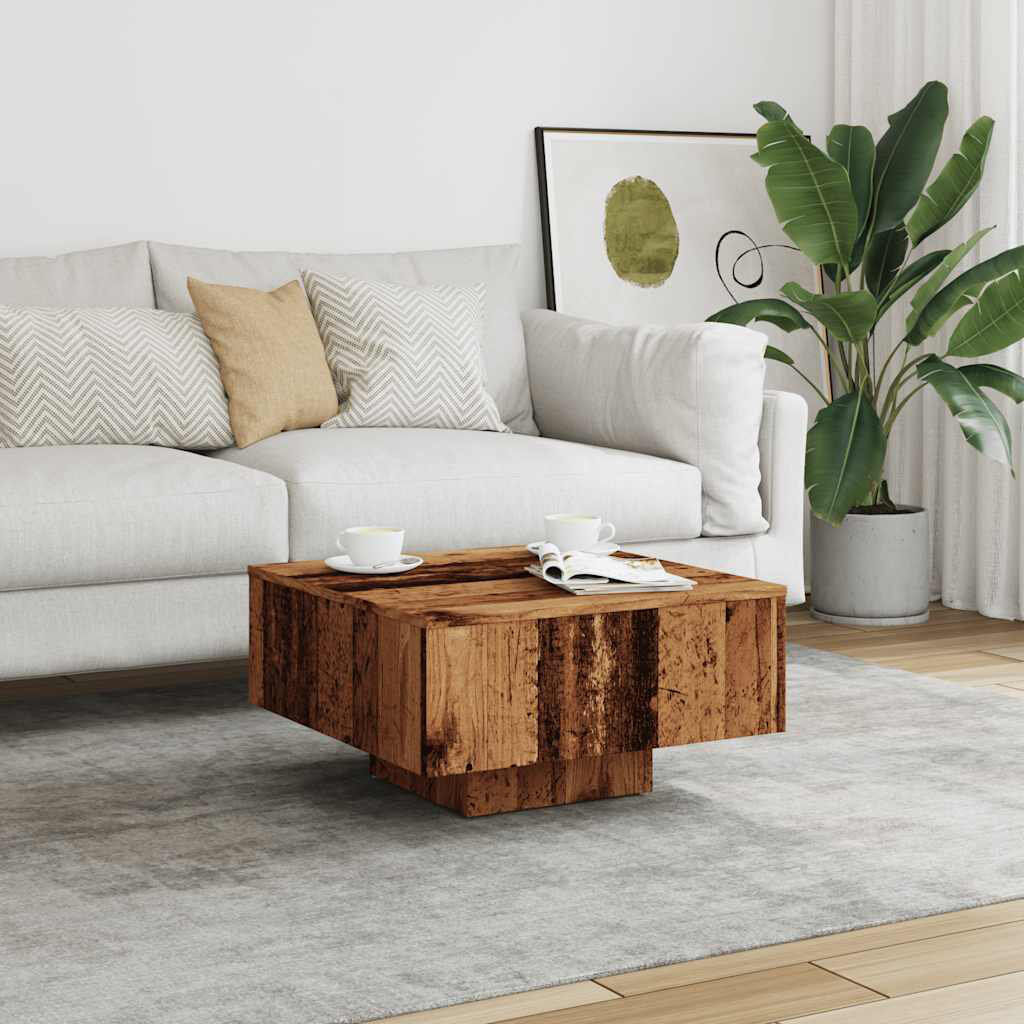 Ivy Bronx Etana Pedestal Coffee Table Old Wood 31.5cm H X 60cm W X 60cm D