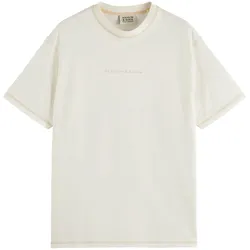 SCOTCH&SODA Herren T-Shirt - Core Logo Front Chest T-Shirt, Rundhals, Kurzarm, Logo, einfarbig Weiß / 2XL