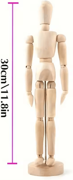 Inspire Curations Artistic Wooden Drawing Mannequin Poseable Figure Model For Sketching & Decor 30cm Wooden Man