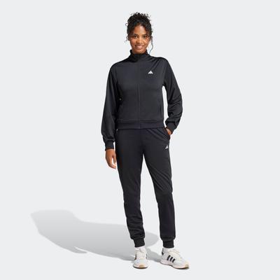 Trainingsanzug ADIDAS SPORTSWEAR "ESSENTIALS FEEL COZY", Damen, Gr. M, schwarz, Obermaterial: 100% Polyester, Sportanzüge Trainingsanzug