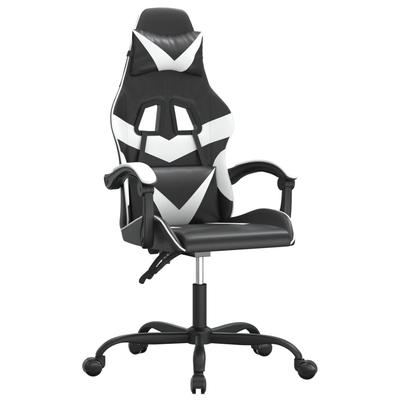 vidaXL Gaming-Stuhl Schwarz und Weiß Kunstleder
