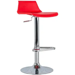 Küchenhocker in Rot Kunststoff Stahl verchromt