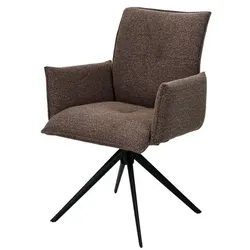 2er-Set [de]sign & more Stuhl Vernon Stoff Braun Mokka