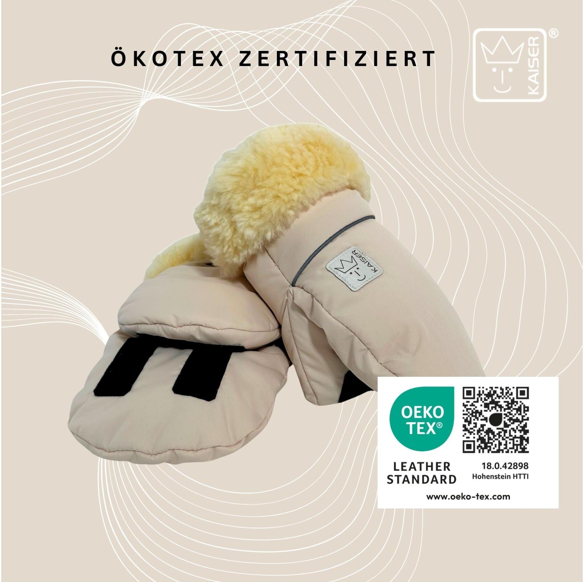 Kinderwagen-Handwärmer KAISER "Reflect Kiwa", Baby, beige (creme), Polyester, Kinderwagen-Handwärmer Kinderwagen-Handwärmer, Lammfell-Kinderwagenhandschuh creme Einheitsgröße