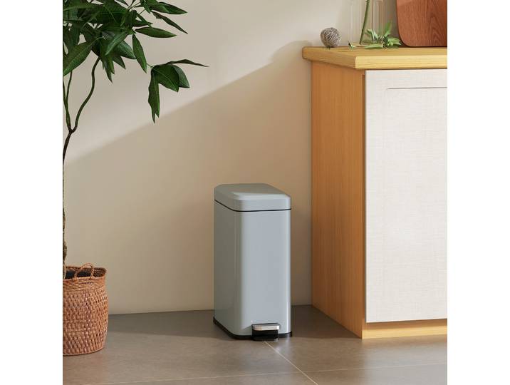 Poubelle à pédale de salle de bain 5 L métal
