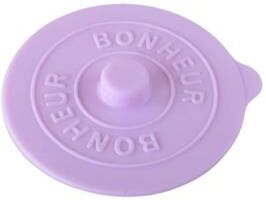 Inspired Finds Simple Solid Color Concave Embossed Letter Silicone Rubber Integrated Water Cup Dust Cover Lid purple